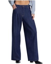 Guess - Jeans ,Blauw ,Katoen G12 Geplooide Extra Wijde Pijpen Jeans - Lyst