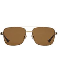 Gucci - Sonnenbrille mit quadratischem metallgestell - Lyst