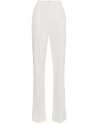 Elisabetta Franchi - Pantaloni bianchi con inserti in raso - Lyst