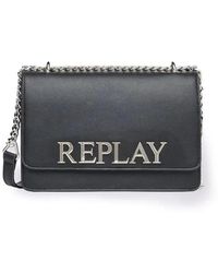 Replay - Strukturierte polyurethan-handtasche für frauen - Lyst