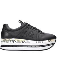 Premiata - Schwarze Leder Plateau Sneakers - Lyst