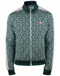 CASABLANCA - Hoodies & Sweatvesten ,Groen ,Katoen Deconstructed Monogram Track Jacket - Lyst