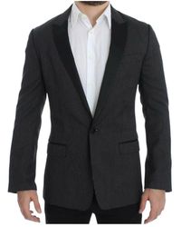 Dolce & Gabbana - Schwarzer slim fit blazer mit polka dots - Lyst