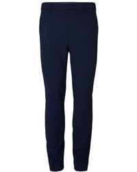 Plain - Broeken ,Blauw ,Leer Slim-Fit Pantalon - Lyst