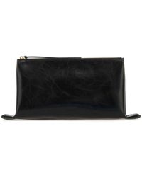 Jil Sander - Elegante schwarze lederclutch-tasche - Lyst