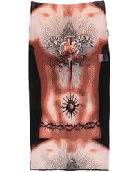 Jean Paul Gaultier - Sk044 M026P 636000 Midi Rok - Lyst