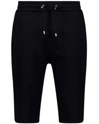 Balmain - Zwarte Katoenen Bermuda Shorts - Lyst