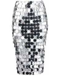 Rabanne - Rokken ,Grijs ,Leer Sparkle Discs Midi Rok - Lyst