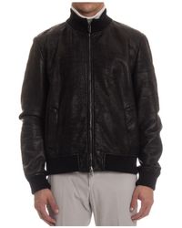 Salvatore Santoro - Schwarze jacke mit reißverschluss und gestricktem kragen - Lyst