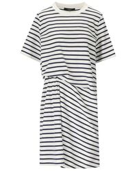 Weekend by Maxmara - Blau-Weiß Gestreiftes T-Shirt Kleid - Lyst