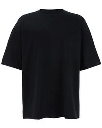 Juun.J - Tops ,Zwart ,Katoen Zwart Logo Geborduurd Katoenen T-Shirt - Lyst