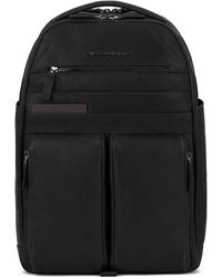 Piquadro - Schwarzer Leder-Laptop-Rucksack Ca6030S122 - Lyst