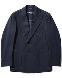Circolo 1901 - Kostuums ,Blauw ,Leer Double Breasted Jacket - Lyst