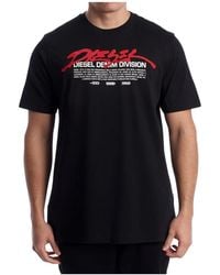 DIESEL - Tops ,Zwart ,Katoen Graphic T-Shirt - Lyst