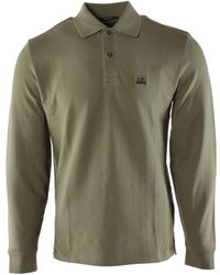 C.P. Company - Grünes stretch piquet polo shirt - Lyst