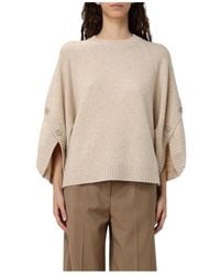 Max Mara - Relaxed Fit Ronde Hals Gebreide Trui Met Korte Mouwen - Lyst