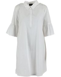 Marella - Vestido mini de algodón blanco isarco - Lyst