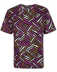 Weekend by Maxmara - Camiseta morada de algodón con diseño abstracto - Lyst