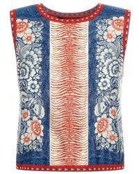 Roberto Cavalli - Bandana Print Top Blau Weiblich - Lyst