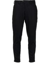 PT Torino - Schwarze woll-kaschmir-flanell-karottenhose - Lyst