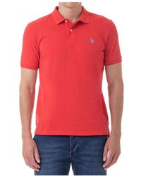 U.S. POLO ASSN. - Tops ,Rood ,Katoen Polo Shirt Met Korte Mouwen - Lyst