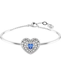 Swarovski - Accessoires ,Grijs ,Armband Idyllia Hyperbola Hart Blauw Gerhodineerd 5680393 - Lyst
