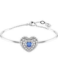 Swarovski - Accessoires ,Grijs ,Armband Idyllia Hyperbola Hart Blauw Gerhodineerd 5680393 - Lyst