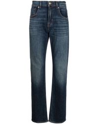 7 For All Mankind - Jeans straight upgrade blu scuro - Lyst