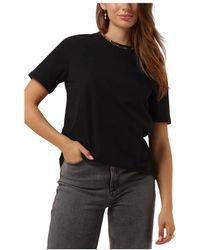 Notre-v - Tops ,Zwart ,Katoen Zwart Katoenen T-Shirt Voor Vrouwen - Lyst