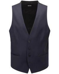 HUGO - Kostuums ,Blauw ,Stijlvolle Mouwloze Jas Voor Mannen - Lyst