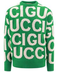 Gucci - Pullover Aus Wolle Mit Intarsie - Lyst