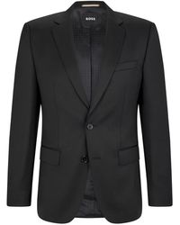 BOSS - Jassen ,Zwart ,Wol Elegante Merino Wollen Jas - Lyst