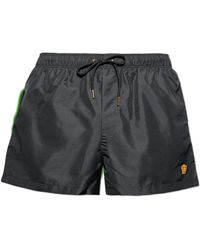 Versace - Badmode ,Zwart ,Leer Embroidered Medusa Swim Shorts - Lyst