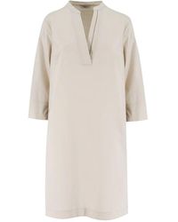 Peserico - Salsedine ss24 midi kleid mit darin kragen - Lyst