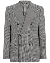 Dolce & Gabbana - Kostuums ,Grijs ,Grijze Double-Breasted Jas Met Zakken - Lyst