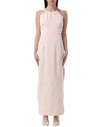 SIMONA CORSELLINI - Rosa Maxikleid Mit Strassdetail - Lyst