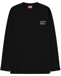 KENZO - Tops ,Zwart ,Katoen Boke Heart Relax T-Shirt Met Lange Mouwen - Lyst