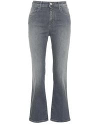 Jacob Cohen - Cropped jeans mit logo-stickerei - Lyst