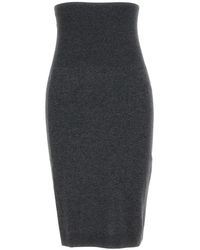 Stella McCartney - Rokken ,Grijs ,Wol Wool Knit Pencil Skirt - Lyst