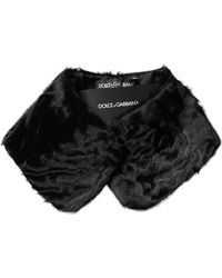 Dolce & Gabbana - Lamb Fur Collar Neck Wrap Scarf - Lyst