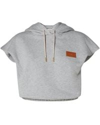 Fendi - Hoodies & Sweatvesten ,Grijs ,Katoen Mouwloze Hoodie - Lyst