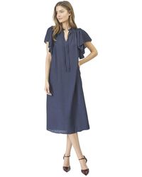 co'couture - Kleedjes ,Blauw ,Midi Jurken - Lyst