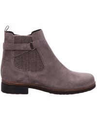 Gabor - Graue Damen Stiefeletten Aus Veloursleder - Lyst