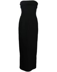 The New Arrivals Ilkyaz Ozel - Kleedjes ,Zwart ,Zwarte Mouwloze Lange Jurk Met Omslagdetail - Lyst