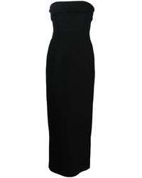The New Arrivals Ilkyaz Ozel - Kleedjes ,Zwart ,Zwarte Mouwloze Lange Jurk Met Omslagdetail - Lyst