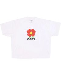Obey - Weiße Crop Tee Mit Growth Print - Lyst