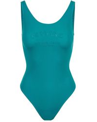 Iceberg - Badmode ,Blauw ,Kobalt Een-Delig Olympisch-Stijl Badpak Met Toon-Op-Toon Logo - Lyst