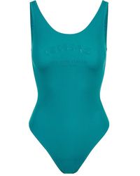 Iceberg - Badmode ,Blauw ,Kobalt Een-Delig Olympisch-Stijl Badpak Met Toon-Op-Toon Logo - Lyst