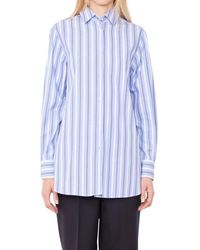 Officine Generale - Overhemden ,Blauw ,Katoen Elzi Oversize Shirt - Lyst