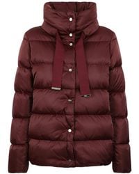 Herno - Jassen ,Rood ,Nylon A-Shape Down Jacket - Lyst